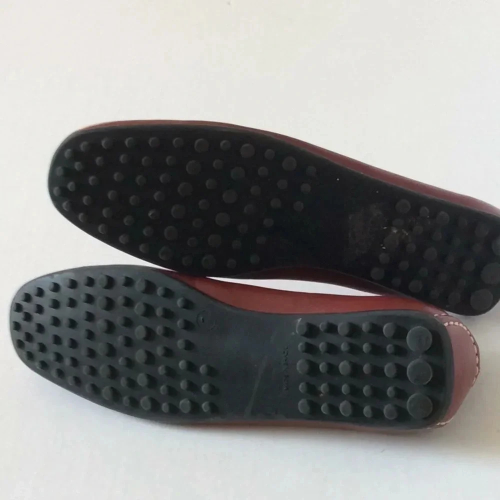 Eddie Bauer Cognac Leather Tassel Flats Size 7 - Picture 5 of 9